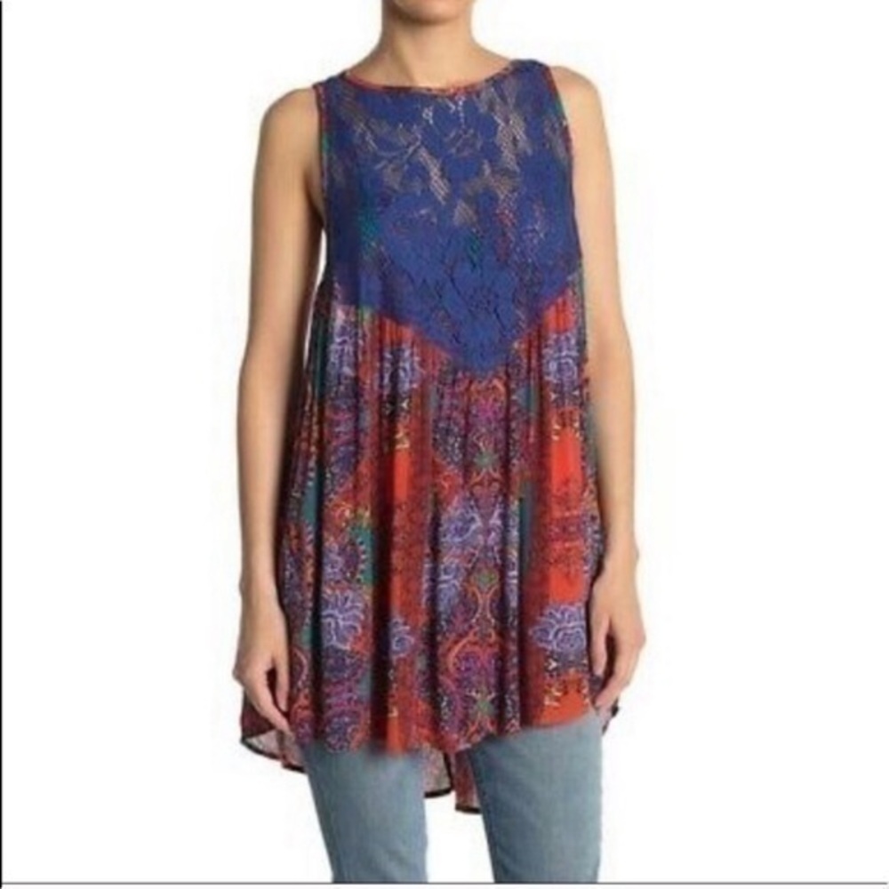 Free People Mini Dress Trapese Tank Top Red New